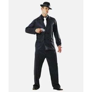 NEW Gin Mill Gangster Costume XX Large Mens‎ Halloween Outfit Pinstripe Suit